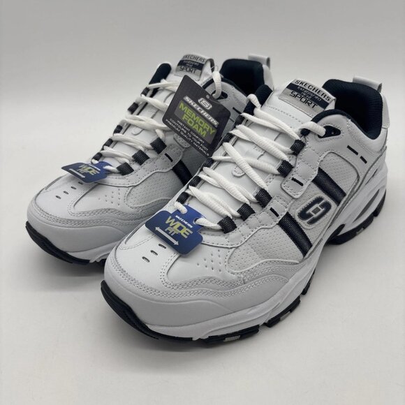 Skechers Vigor 2.0 Serpentine 51242EW/WNV White/Navy - Men’s US Size 10 Wide Fit - Picture 12 of 16